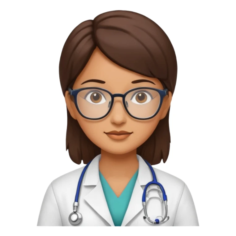 a woman doctor wearing glasses sticker