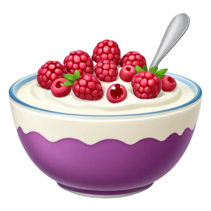 create a bowl with iogurt and berries emoji ios style  sticker