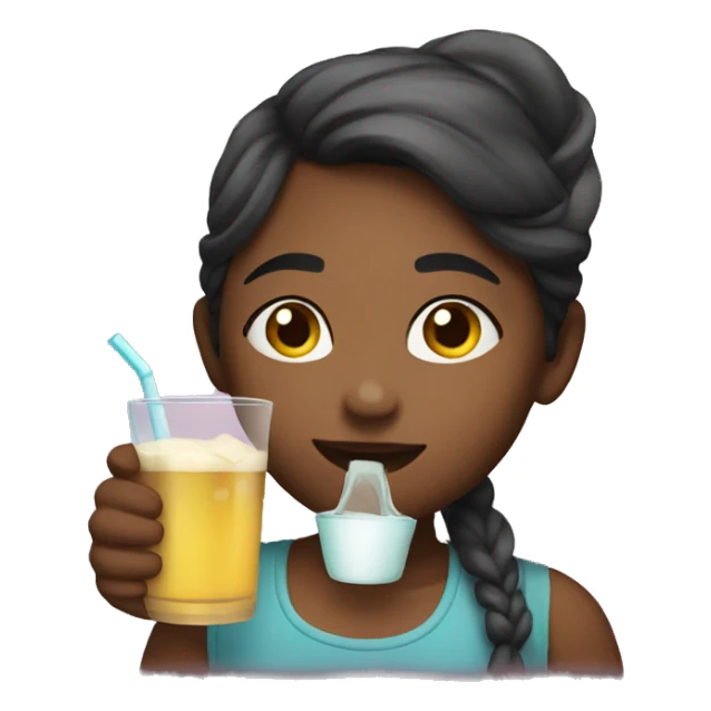 Girl who is drinking sticker