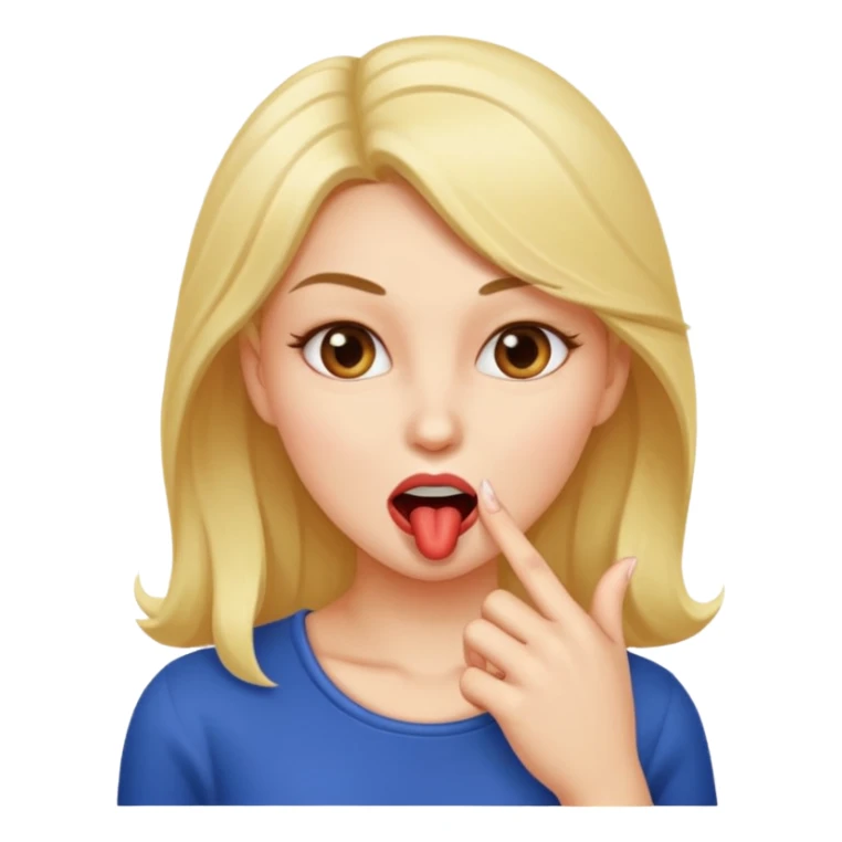 Mujer mordiéndose el dedo de forma coqueta  sticker