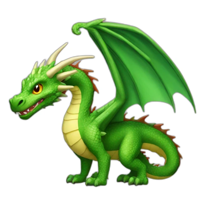 christmas green dragon in full growth sticker