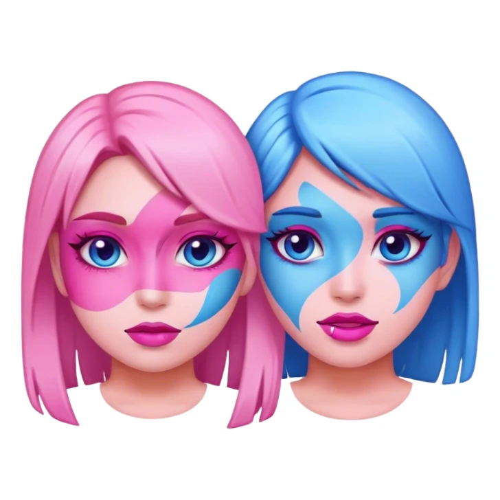 pink blue girls emoji sticker