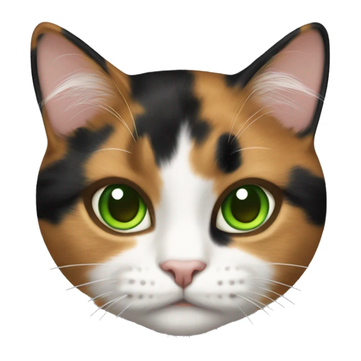 calico cat green eyes  sticker