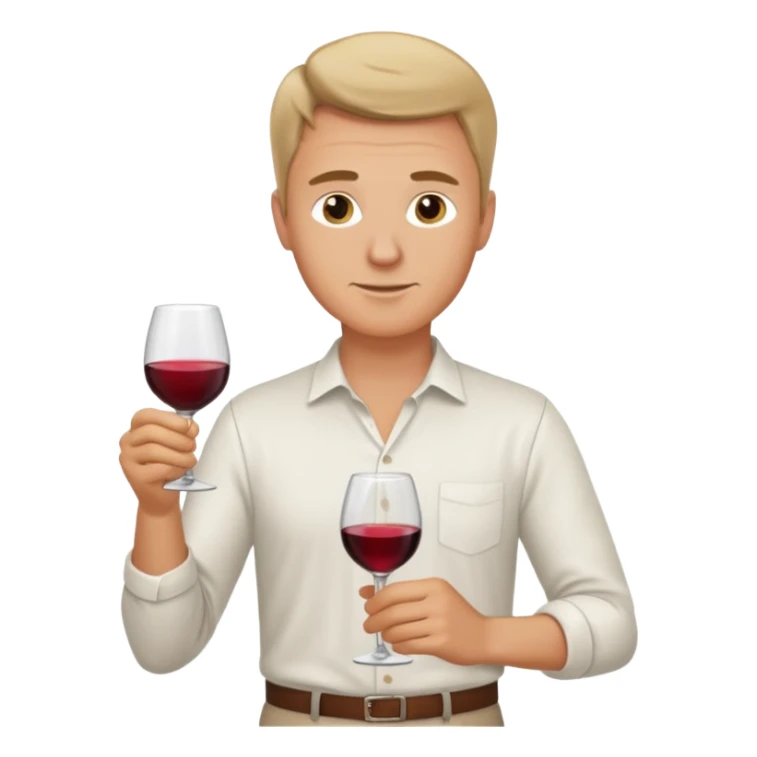 White man making wine sticker