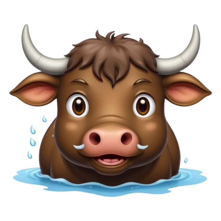 A funny water buffalo in the water  sticker