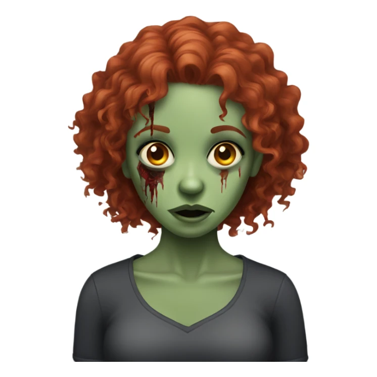 Zombie girl with hands and red curly hair sticker
