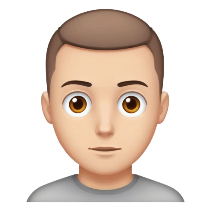 Pale white guy with buzz cut brown hair and brown eyes  sticker