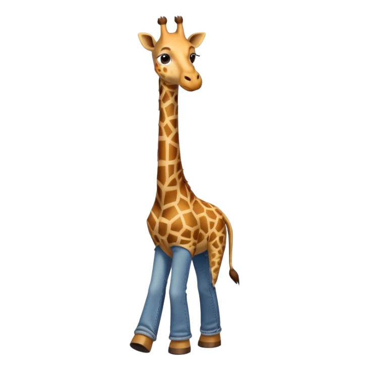anthropomorphised giraffe wearing jeans and a t-shirt, walking upright sticker