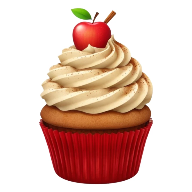cupcake with cinnamon chai dust and apple on top sticker