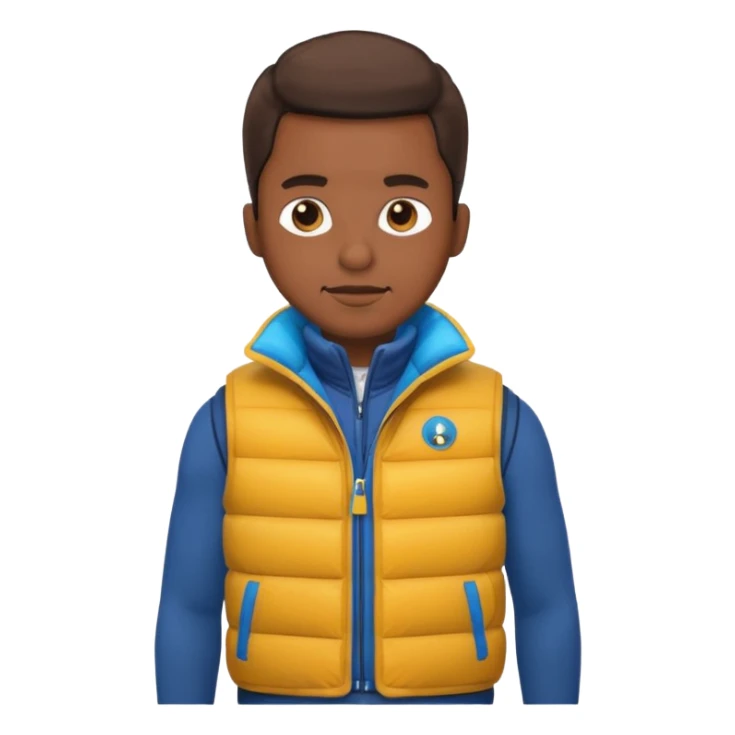 brown skin man with puffer vest sticker