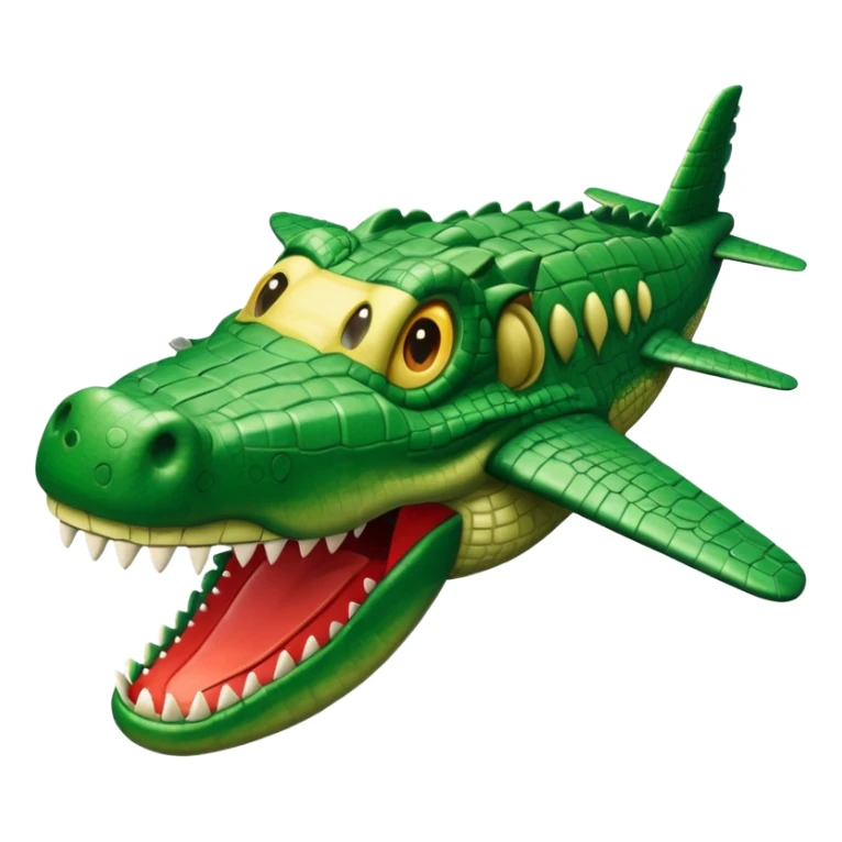 Un avion con cabina de cara de cocodrilo sticker