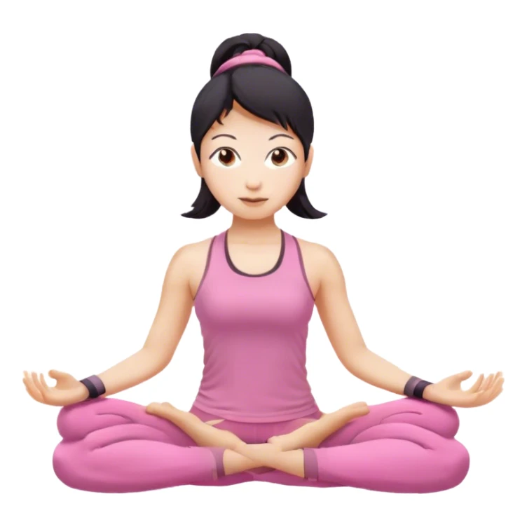 asian yoga girl light pink clothes  sticker