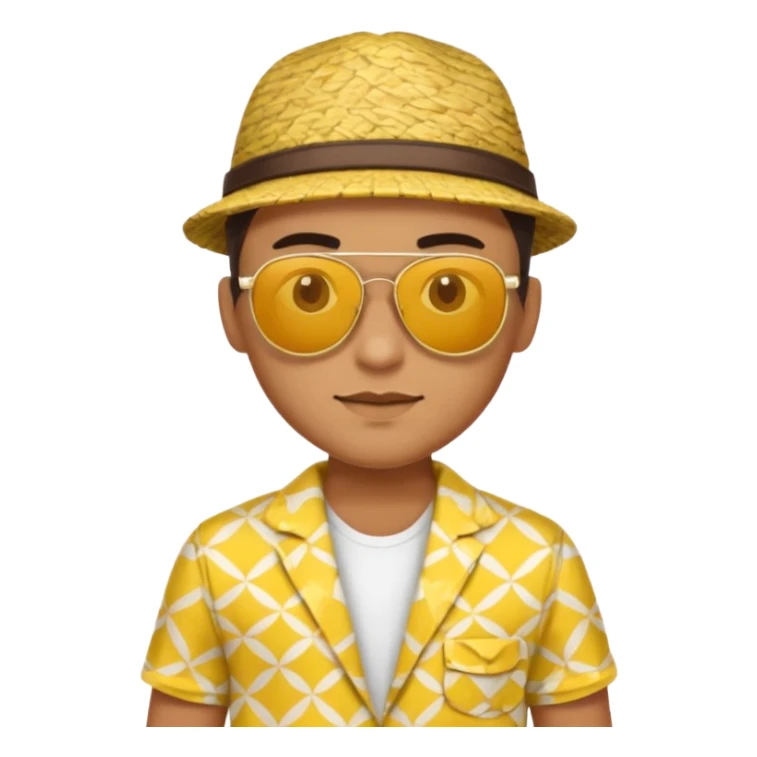 fotographer with yellow patterned summer clothes and sun glasses sticker