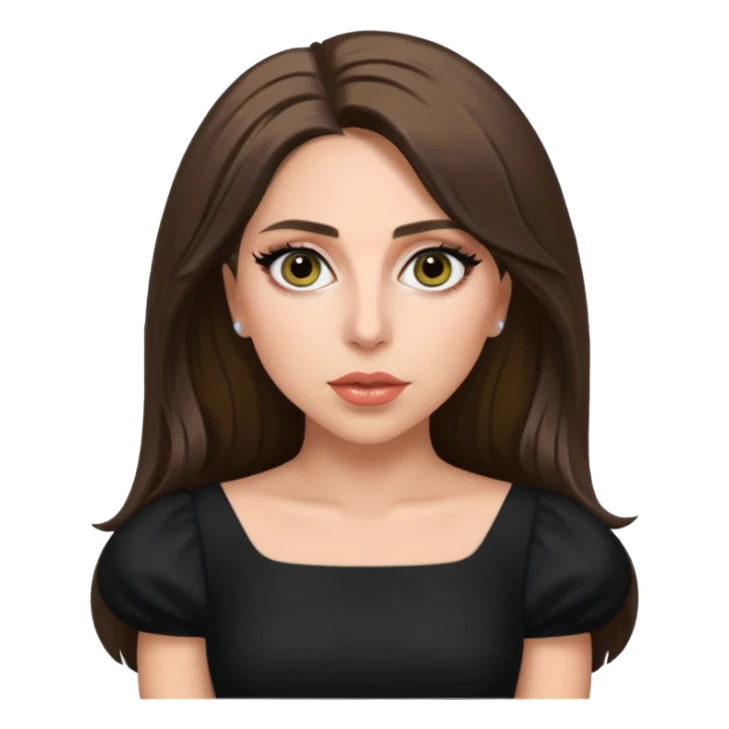 Lady Gaga with hazel eyes, long brunette hair sticker