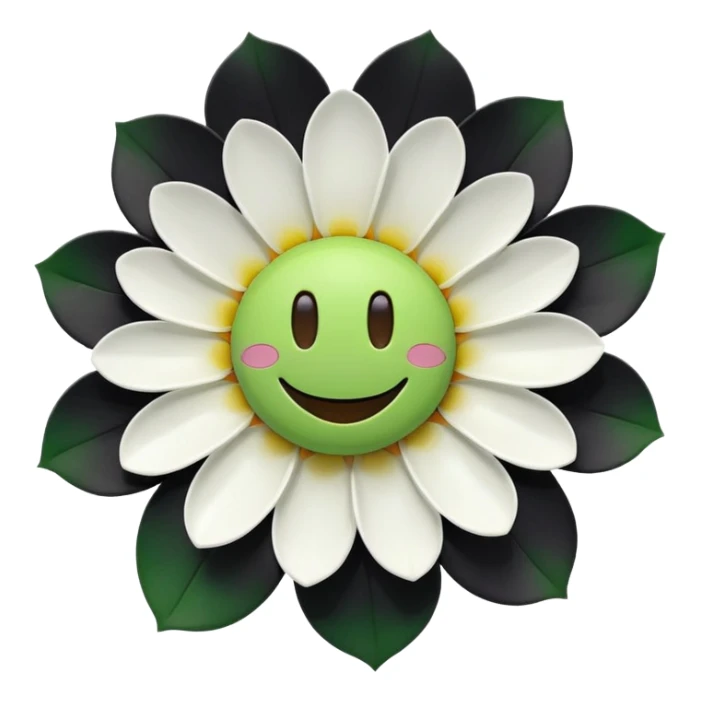 takashi murakami smile flower black and green sticker