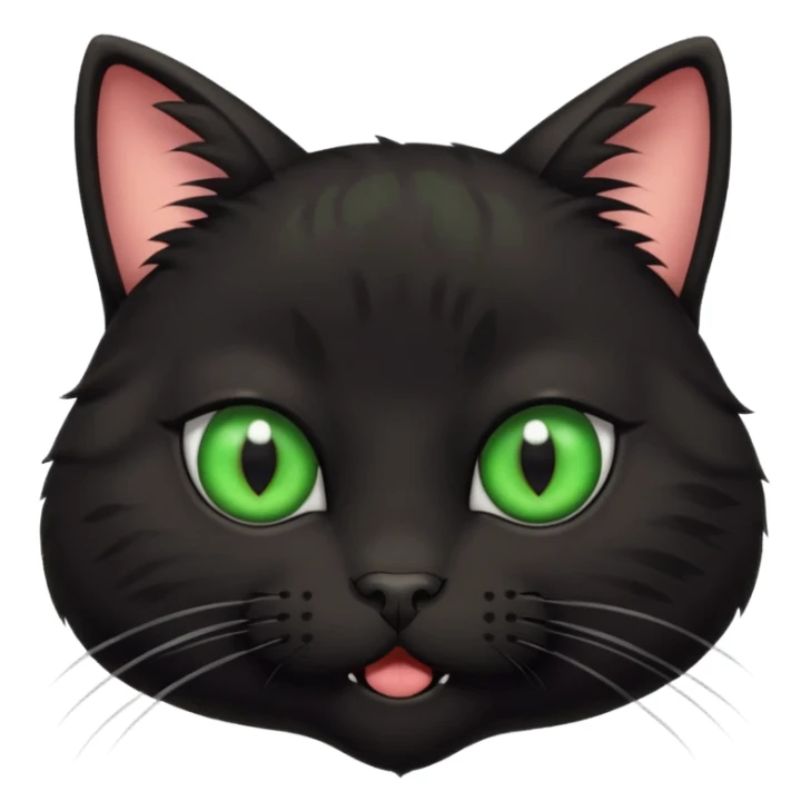 A black three-eyed cat with an eye in its forehead with a surprised expression sticker