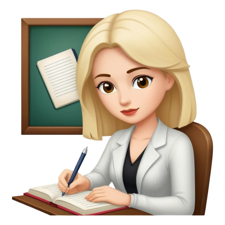 female writer writing a romance novel sticker