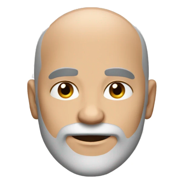 Bald guy with a graying beard and dark brown eyes and strong bushy eyebrows sticker