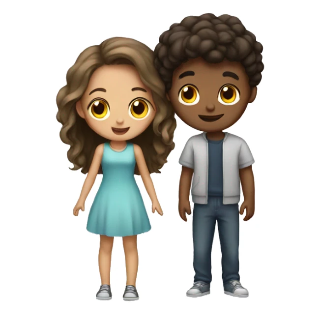 Girl and boy love sticker