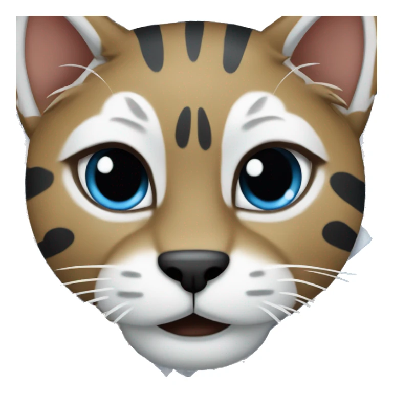 wildcat wearing blue and white checkered bandana sticker