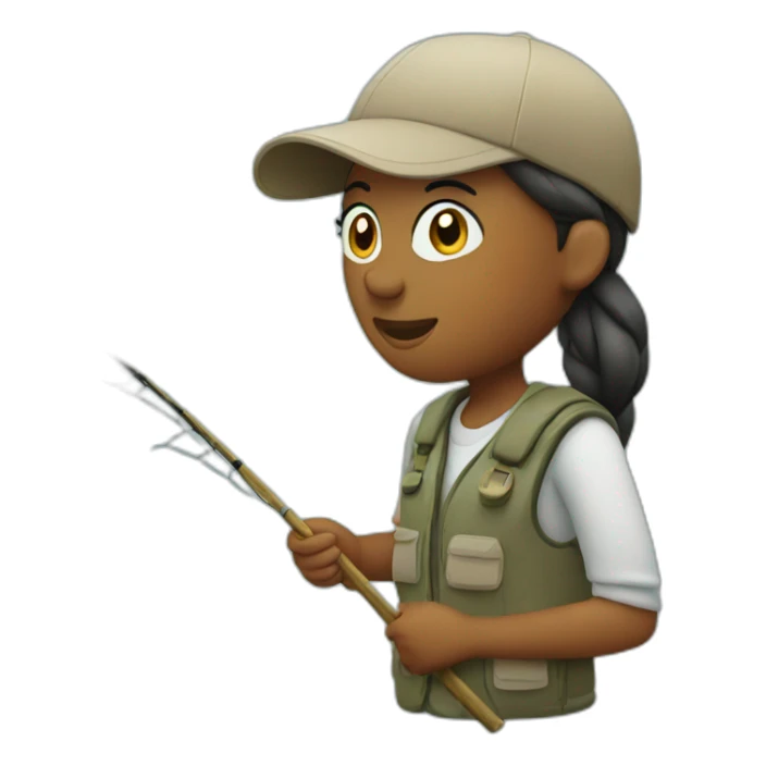 Women fishing sticker