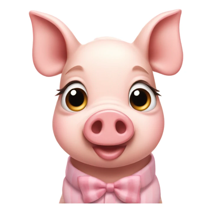 Slay preppy pig with nails and long eyelashes  sticker