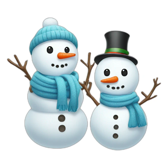 snowman and snowman woman sticker