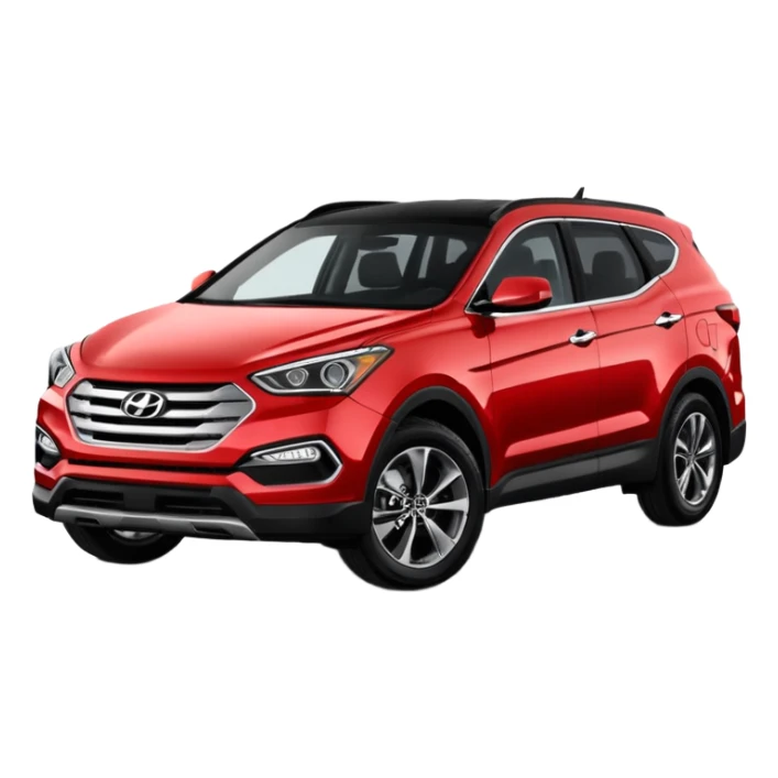 Red Hyundai Santa Fe sport suv black interior sticker