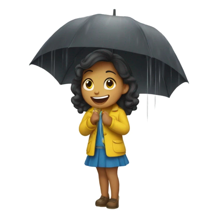Girl singing in the rain sticker