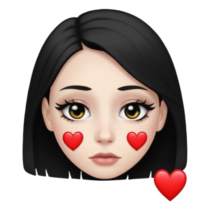 heart with dark tears and eyeliner sticker