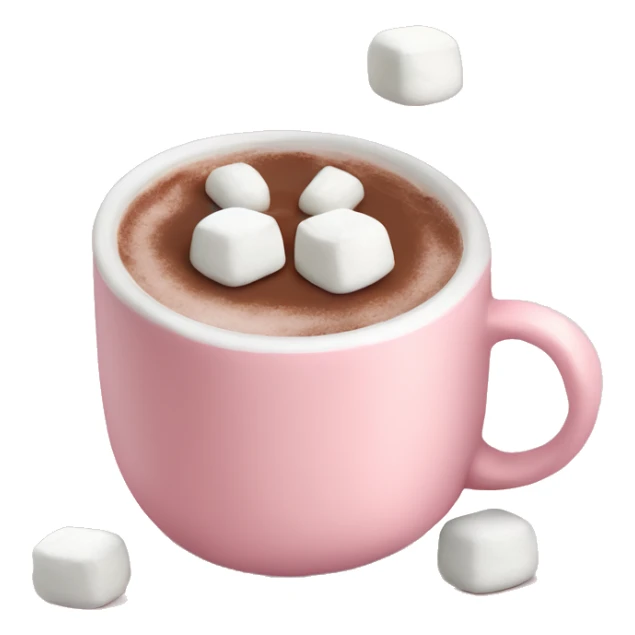Light Pink mug of hot chocolate with marshmallows  sticker