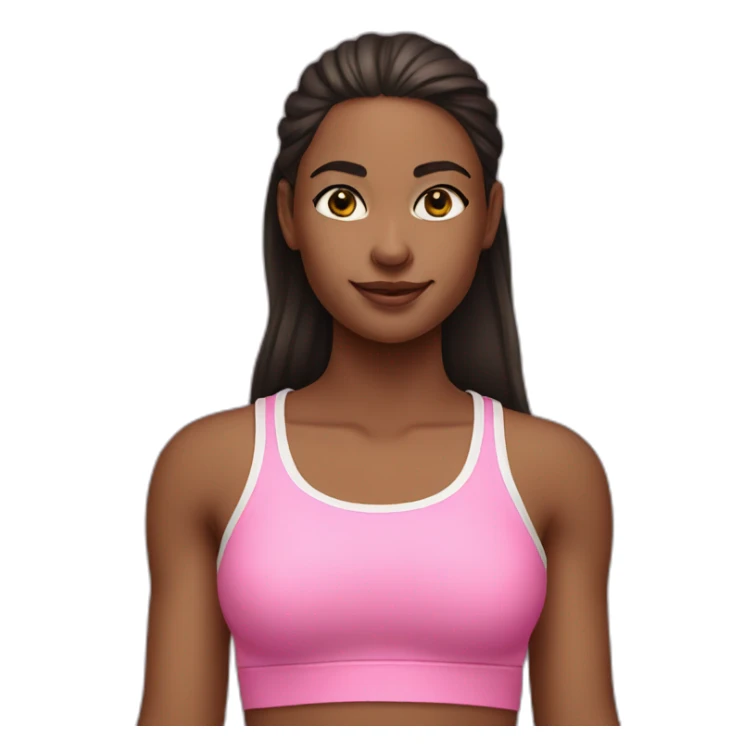 A girl wear a pink sport tank top sticker