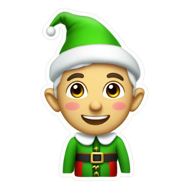 make a sticker with an elf saying “bon nadal”, make a christmas style-@ sticker