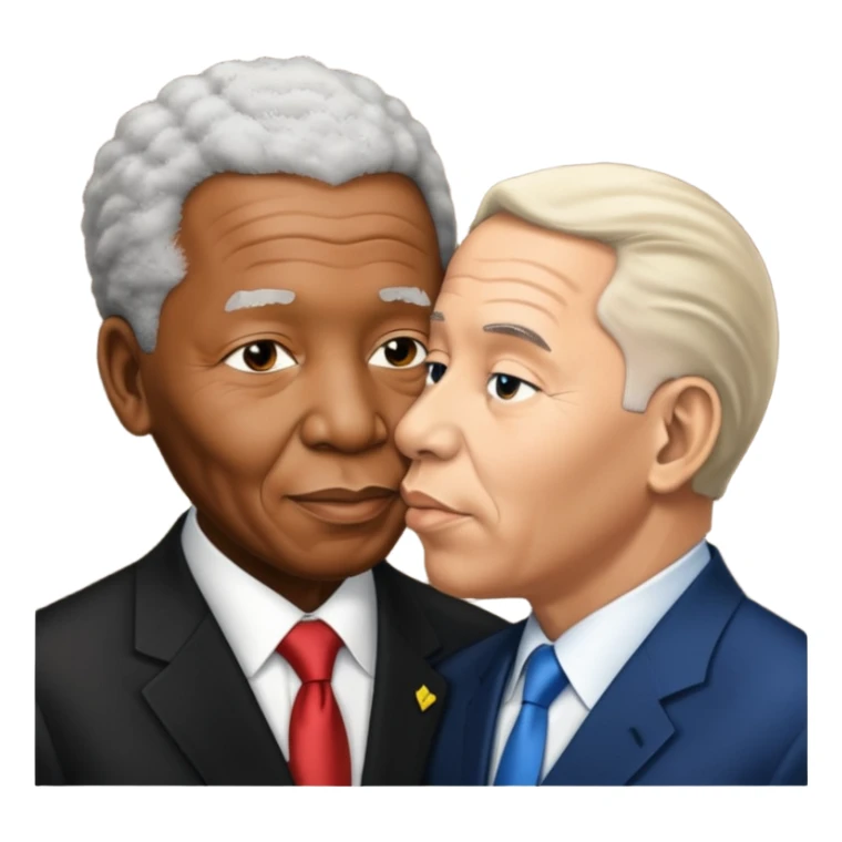 (Nelson Mandela) kissing (Benjamin Netanyahu) sticker
