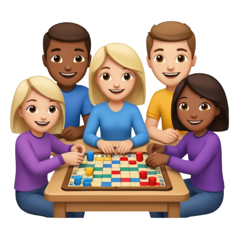 happy friends playing a boardgame together sticker