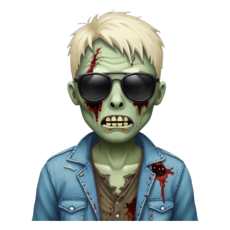 zombie with black sunglasses sticker