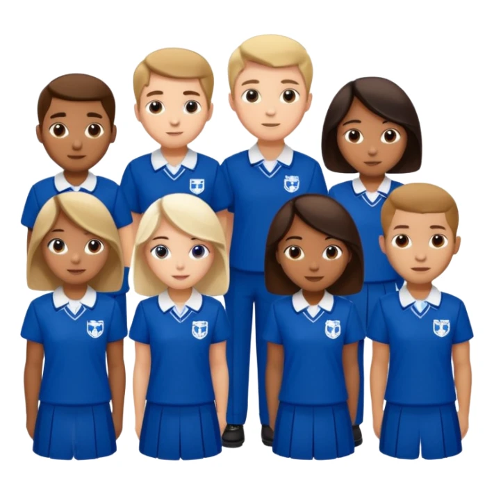 royal blue and white school team sticker
