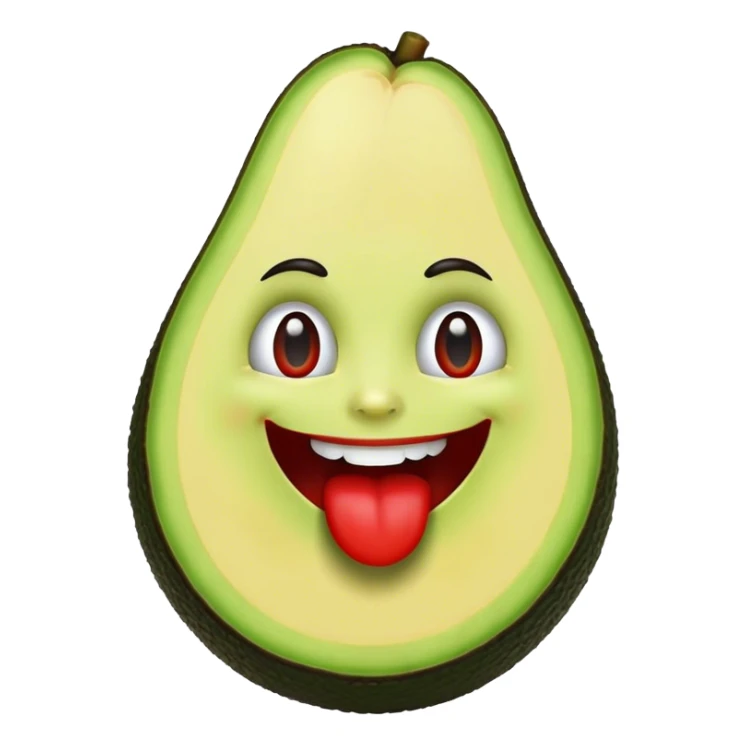 aguacate con labios grandes y rojos  sticker