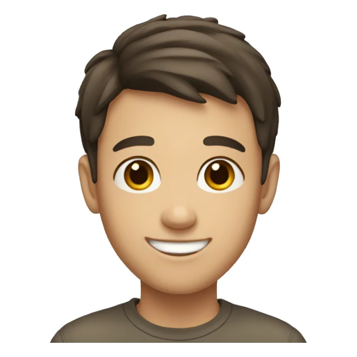 Brunette boy with very short hair smiling sticker