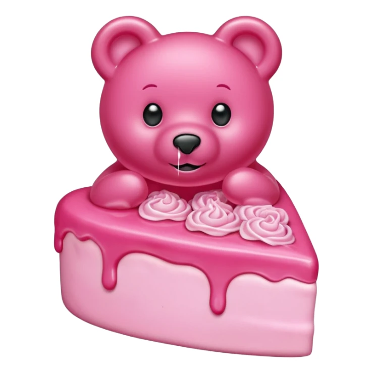 transparent pink gummy bear heart pink  cake  sticker