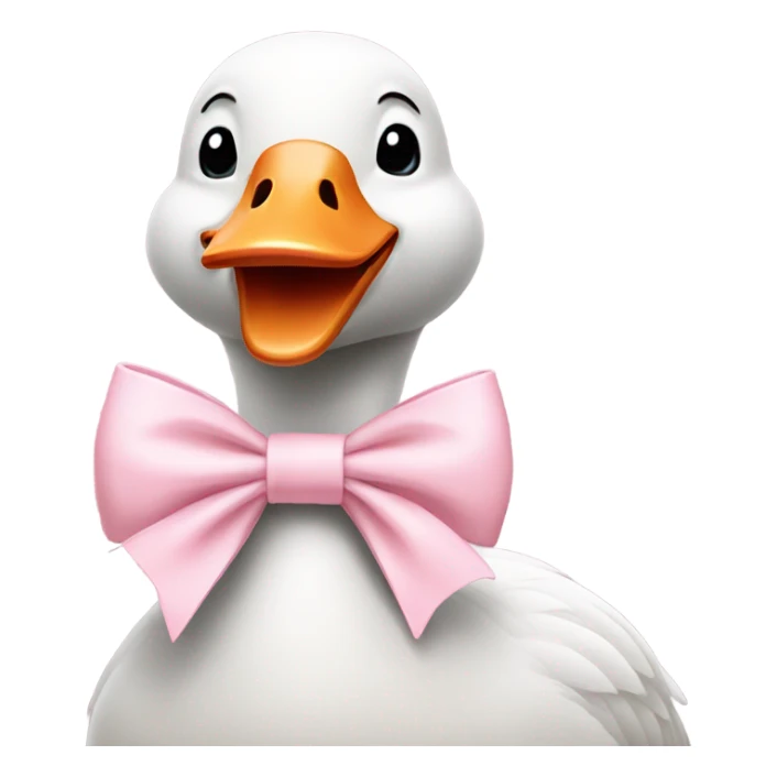 goose wearing light pink bow around its neck sticker
