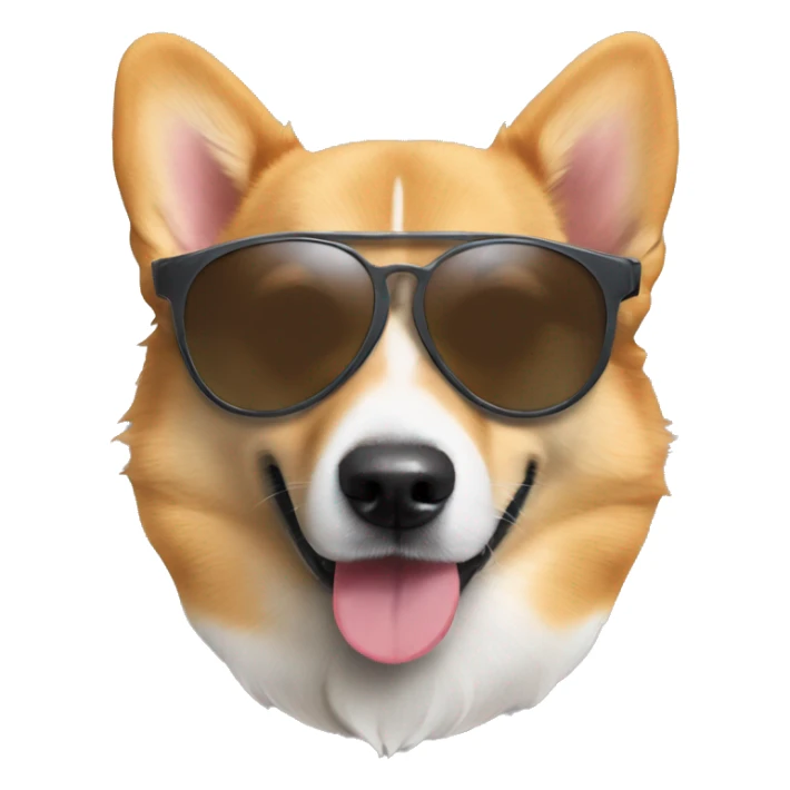  A Dog mixed with jindo and welsh corgi sunglasses🕶️ and cap anheadphone sticker