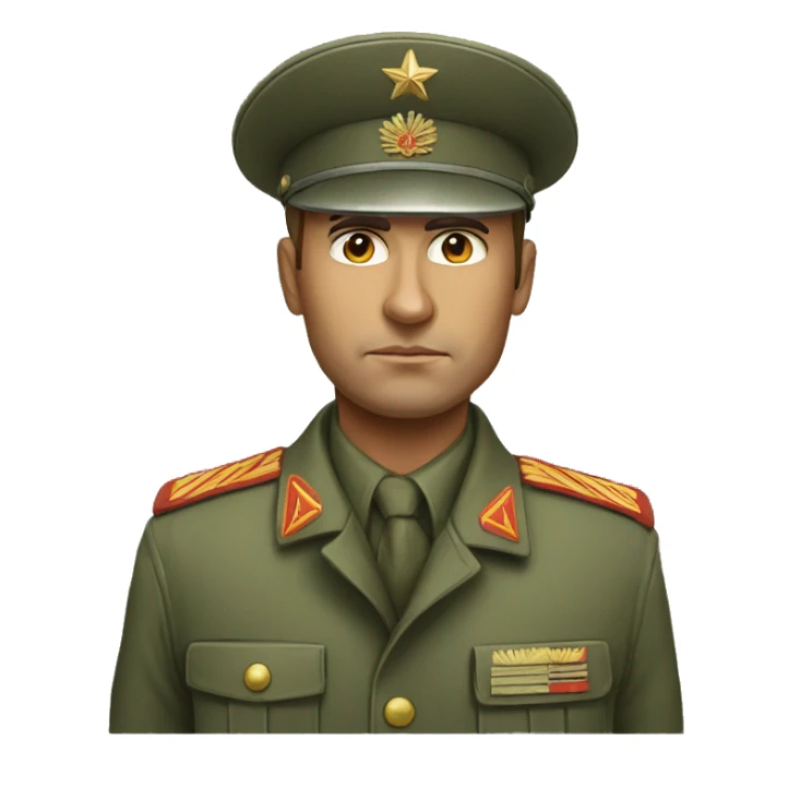 realistic ussr soldier serious with military takes sticker