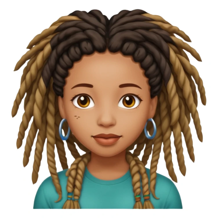 a pretty black girl with pretty locs sticker