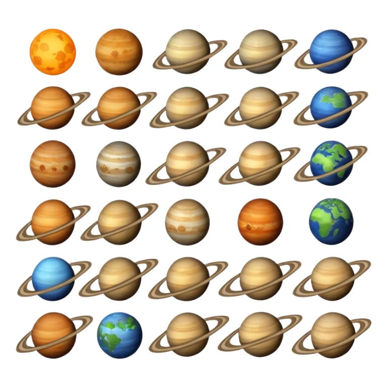 12 planets emojis I need a line for each planet mercury sticker
