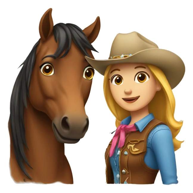 Horse and cowgirl sticker