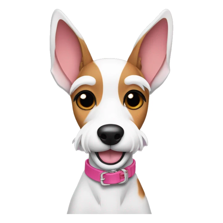  AI generated sticker of a mini fox terrier pink collar, inspired by the style of “Lady and the Tramp.” White outline around it sticker