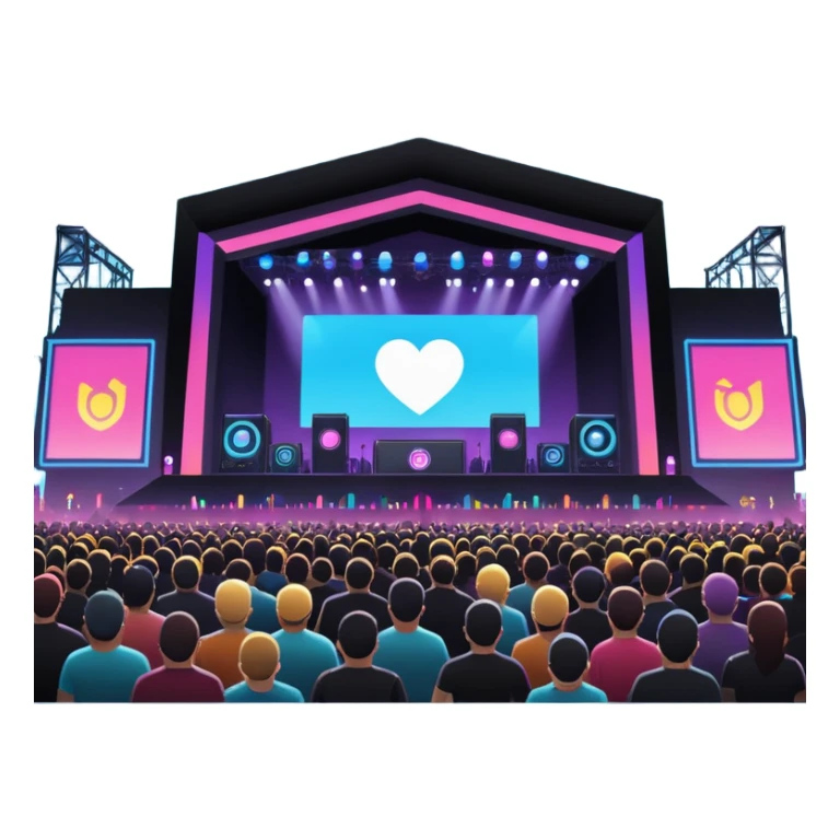 night electronic music festival stage from air sticker