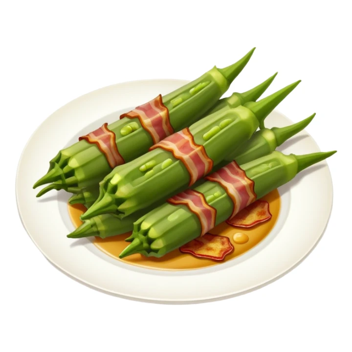 Plate of okra and bacon sticker