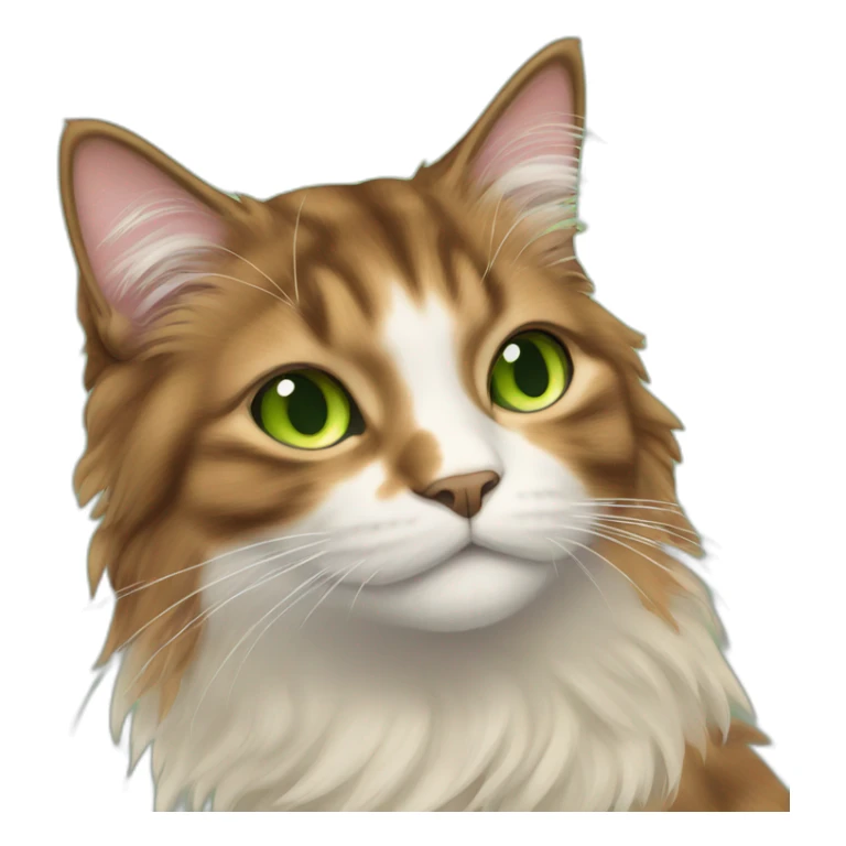 snoozing longhaired brown calico cat with green eyes sticker